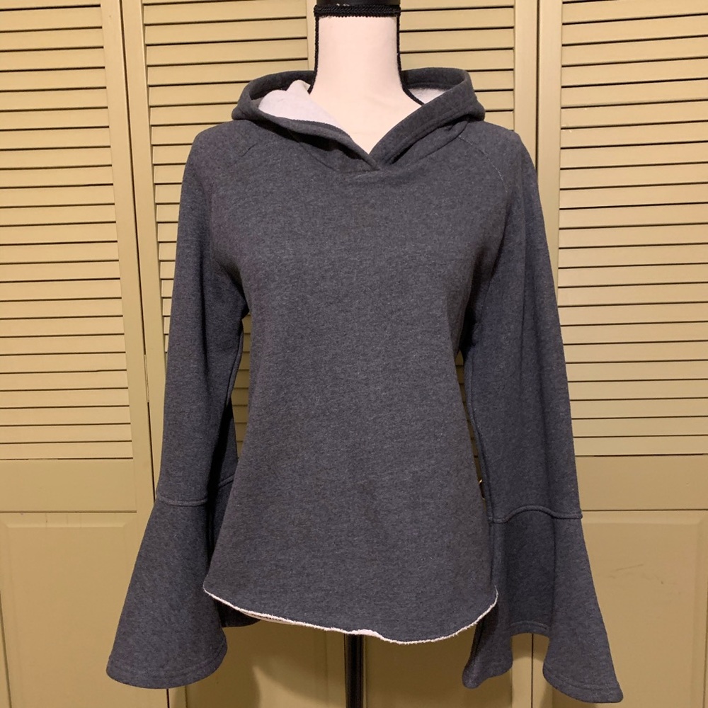 Cute Charcoal Gray Bell Sleeve Sweatshirt NWOT